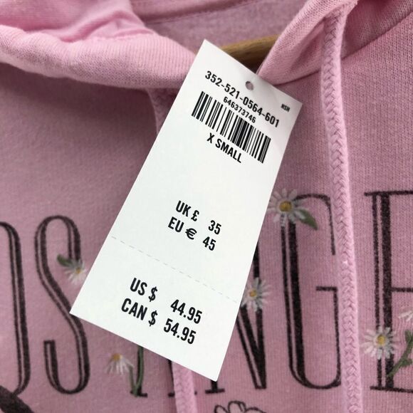 Hollister Pink Hoodie Bull‎ head Print S and XS - Picture 5 of 9